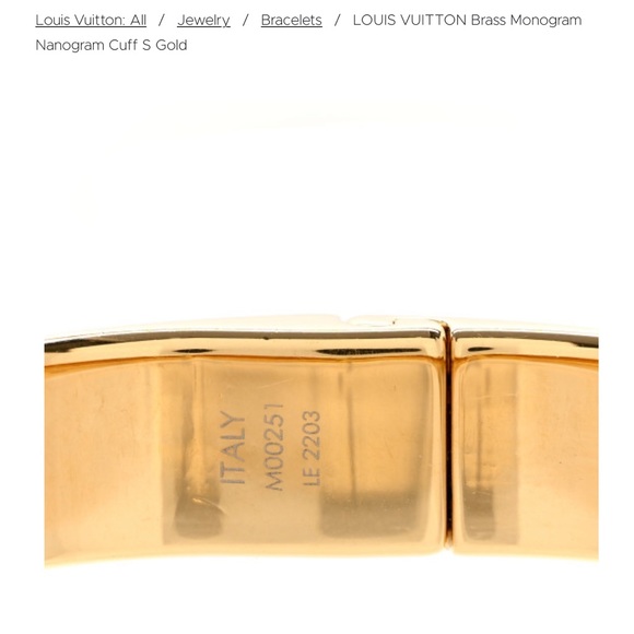 Louis Vuitton Brass Nanogram cuff 💕 - Picture 4 of 13